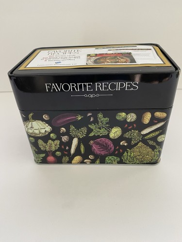 Recipe card box black - recipe, w/