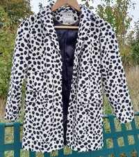 Next girl's coat, Dalmation print, faux fur fabric, 9-10 years, height 134-140cm