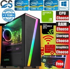 Gaming PC RTX 5060 8GB Intel i7 i5 i3 32GB RAM 1TB SSD 2TB HDD Windows 11 Wi-Fi