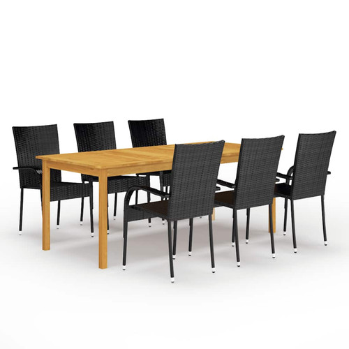 Garden dining set 7pc black - dining,