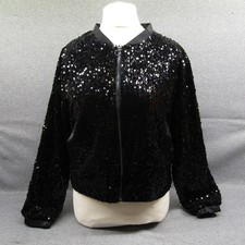 Women's Sequin Bomber Party Clubbing Jacket Medium Sparkles