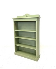 Antique Early 20th Century Oak French Green Industrial Provincial Bookcase