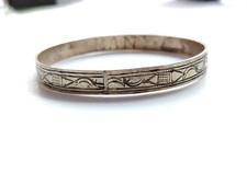 White Metal Engraved Bangle