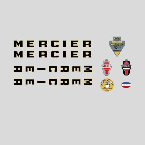 Mercier bicycle frame stickers - mercier,