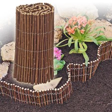 Wooden Willow Garden Lawn Border Edging Flexible Screening Arch Picket Fencing