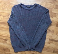 Vtg American Apparel Fisherman Sweater Medium Red Purple Mix LA USA Made