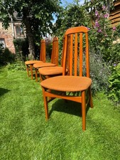 Set of Four 4 Vintage Teak Mid-Century Dining Chairs Retro Seating