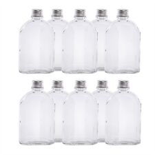 Glass Flask Bottles with Lids 200ml - Set of 10 for Sloe Gin, Vodka | Pukkr