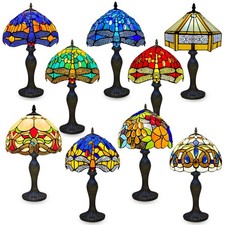 Tiffany-Style Table Lamp Handcrafted Art Bedside Light Desk Lamps Stained Glass