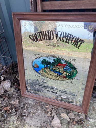 Southern comfort framed mirror - southern,