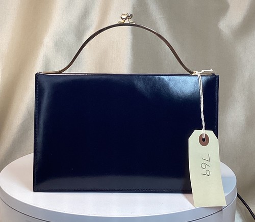 Navy blue vintage leather - vintage,