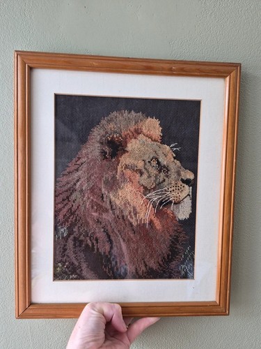 Vintage framed lion - vintage,
