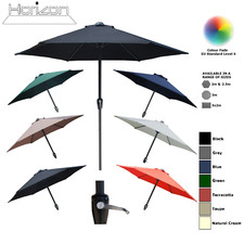 2m 2.5m 3m 3x2m PARASOL ALUMINIUM CRANK FULL & HALF BALCONY SHADE UMBRELLA