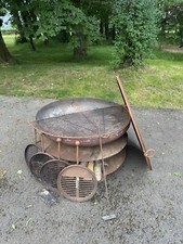 120cm BBQ Firepit Kadai With Swingarms 