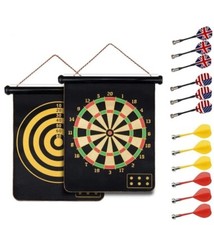 Double-Sided 15-Inch Magnetic Dartboard with 12 Colorful Darts - Safe Family Fun