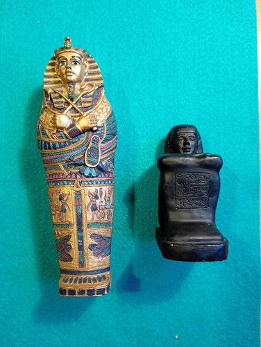 Egyptian sarcophagus and block - and,