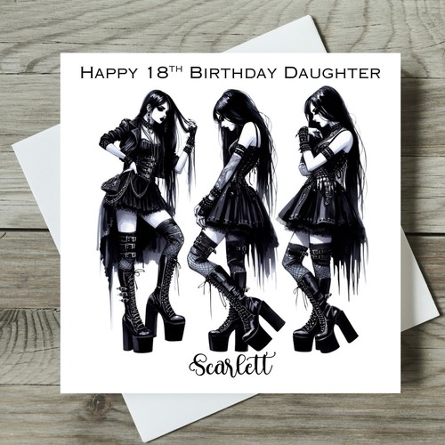 Gothic birthday card goth girl - gothic,