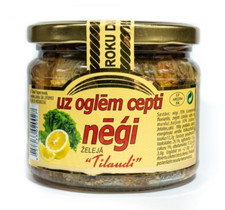 On Charcoal grilled lamprey in