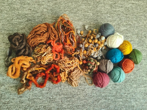 Wool roving yarn natural fibre - yarn,