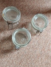 Set of 3 IKEA Glass Jars – Hinged Clip-Top Fido/Kilner Style Storage