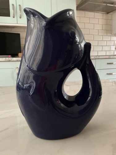 Large blue ceramic fish - large,