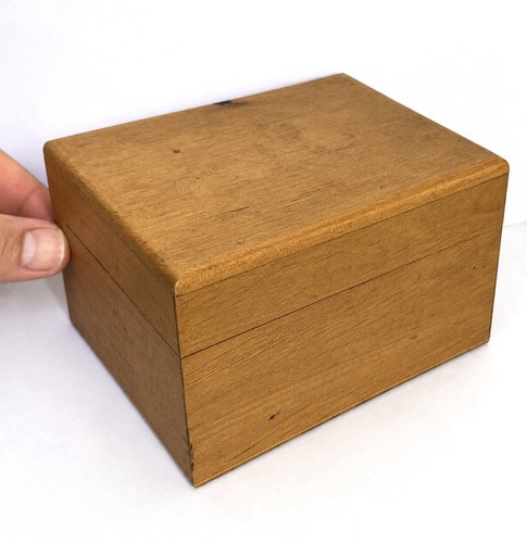 Wooden box with hinged lid - box,