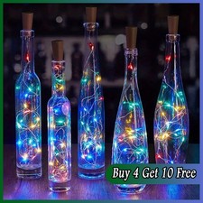 BUY 4 GET 14 - Bottle String Cork Lights Battery Cork Shaped Wedding Party HOT