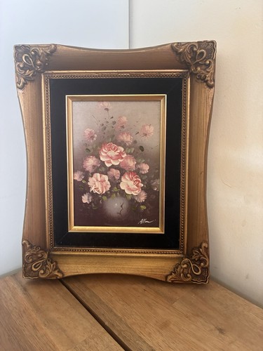 Floral oil painting gold - painting, in