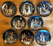 The Legend Of Tutankhamun - set of 8 Decorative Plates w/ gold trim