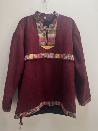 Vintage burgundy baja wool - vintage,