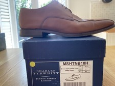 Men's brown calf leather twin seam shoes, 10.5 H fitting,  Charles Tyrwhitt