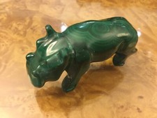 Malachite Hippopotamus 88 grams hand carved Malachite hippo