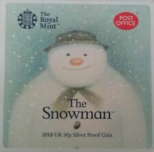 2018 The Snowman 50p Coin Silver Proof Cased Post Office Box Leaflet and COA