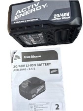 Activ energy Li-Ion Battery 20/40 Volt 5.0 Ah / 2.5 Ah 90Wh for Ferrex Tools New