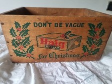 Vintage Haig & Haig Scotch Whiskey Empty Wood Crate Box Carrier 