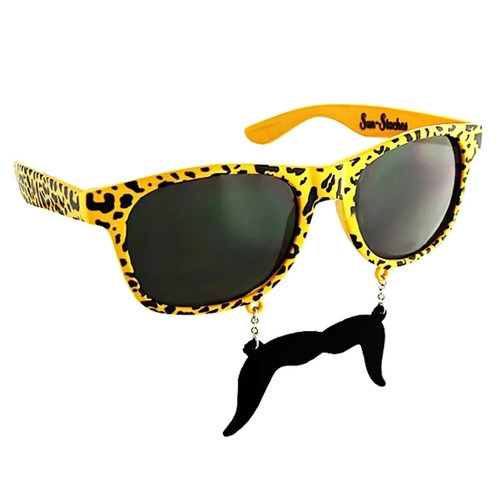 Leopard print moustache - leopard,