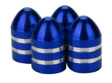 Metallic BLUE Metal Steel Dust Valve Wheel Tyre Caps (DC6) fits Classic MORGAN