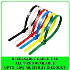Releasable Cable Ties Reusable Black Natural Nylon Plastic Zip Tie Wraps