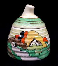 Antique Clarice Cliff - Lorna Preserve / Honey Pot c.1935 Art Deco Pottery