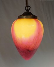 Vintage Murano Style Art Glass Pendant Lamps x3 ~ 1970s