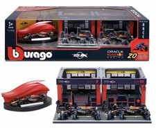 Bburago 1:43 Deluxe Paddock Set Red Bull Racing 3x F1 Cars Pit Crew NEW 20pc Set