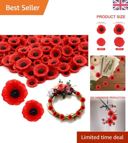 Vibrant red faux - red, poppies