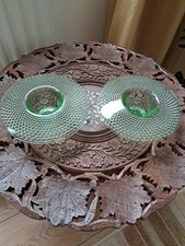 PAIR  Green Uranium GlassArt