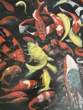 Eunice Barth - ‘Koi’ Original Signed Abstract Painting. Framed Oil On Canvas