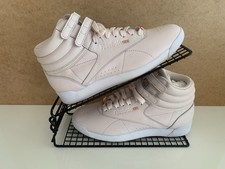 Reebok Classic Freestyle Hi Top Trainers Pale Pink Women's Size UK 4