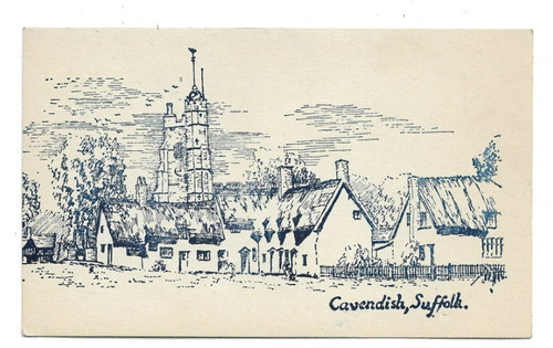 Cavendish suffolk postcard - cavendish,, postcard.