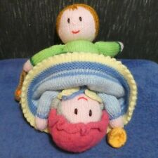 DOUBLE ENDED KNITTED RAG DOLL GIRL / GRANDMOTHER HANDMADE