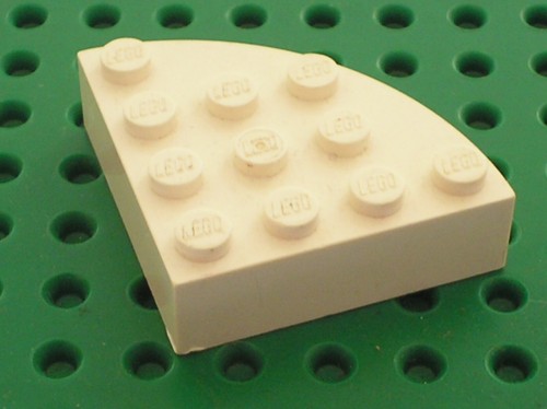 Lego white brick corner round - lego,