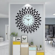 38CM Round Diamond Clock Crystal Wall Clock Silent For Living Room Non-ticking