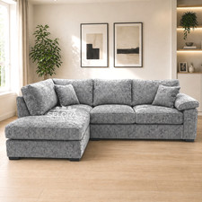 Grey Fabric Corner Sofa L